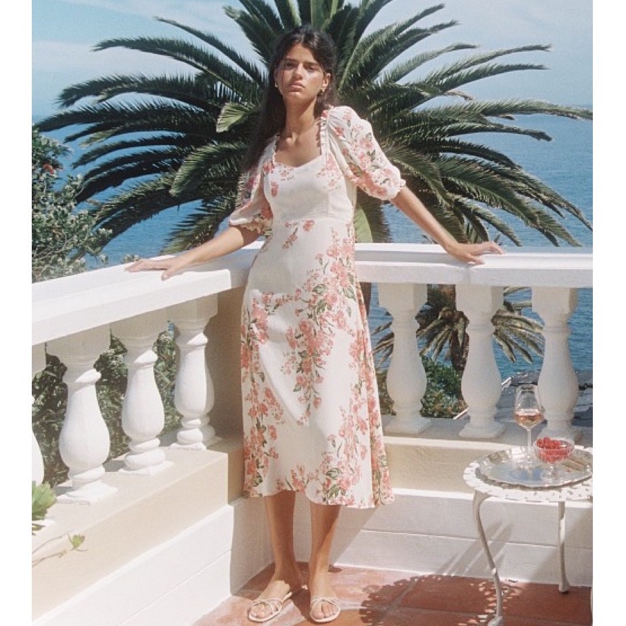 Faithfull The Brand Bronte Midi Dress Magnolia Floral Print